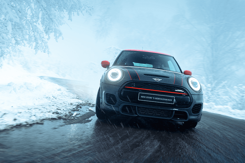 noortje blokland _ noortje blokland photography _ noortje blokland fotografie _ MINI John Cooper Works _ MINI Snow tires _ MINI rolling shot _ MINI JCW front